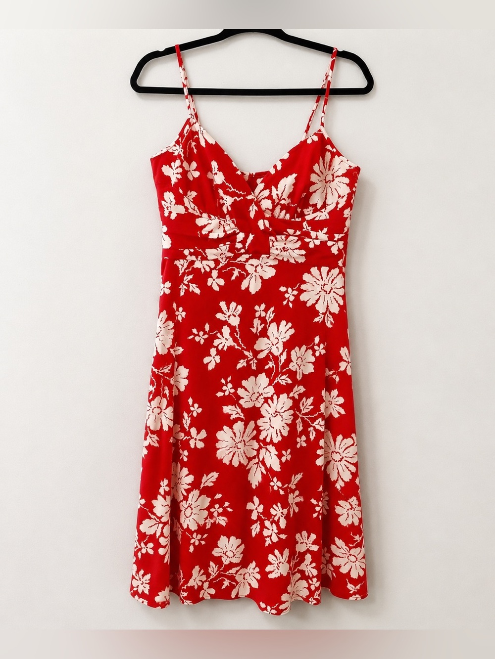 Donna Morgan Women’s Red Floral Sundress Sz 8 Adjustable Spaghetti Strap Summer